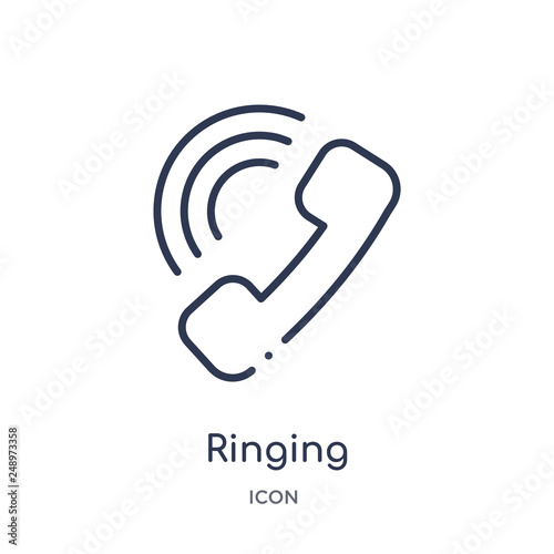 ringing icon from tools and utensils outline collection. Thin line ringing icon isolated on white background.