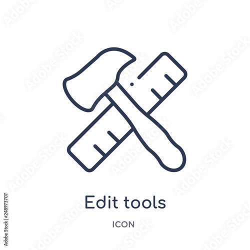 edit tools icon from tools and utensils outline collection. Thin line edit tools icon isolated on white background.