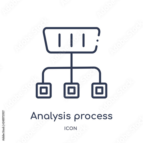 analysis process icon from technology outline collection. Thin line analysis process icon isolated on white background.