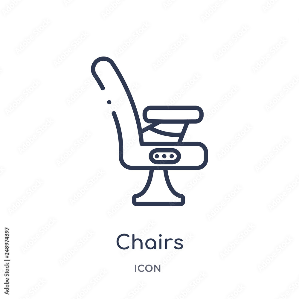 chairs icon from technology outline collection. Thin line chairs icon isolated on white background. chairs icon from technology outline collection. Thin line chairs icon isolated on white background.
