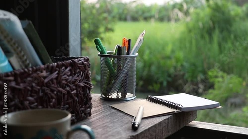 Pencil pen on the desk