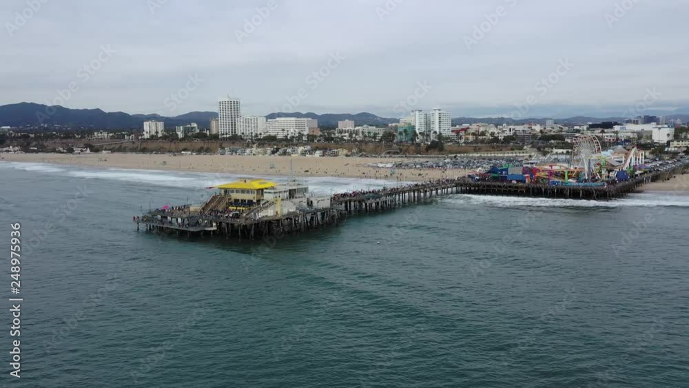 Aerial view of Santa Monica pier in Los Angeles, California Aerial view of Santa Monica pier in Los Angeles, California