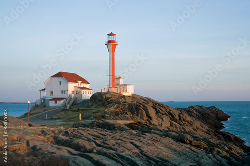 Cape Forchu Lighthouse in Yarmouth, Nova Scotia.