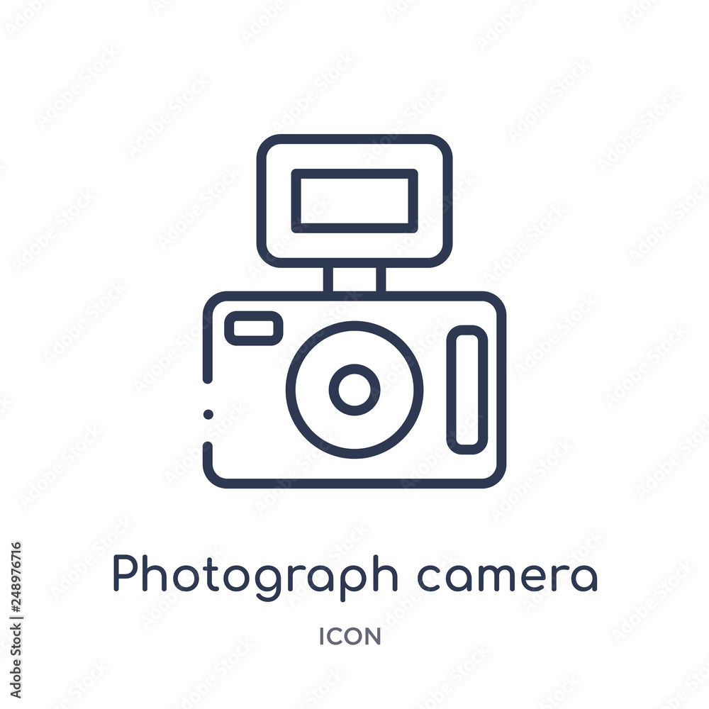 photograph camera icon from technology outline collection. Thin line photograph camera icon isolated on white background. photograph camera icon from technology outline collection. Thin line photograph camera icon isolated on white background.