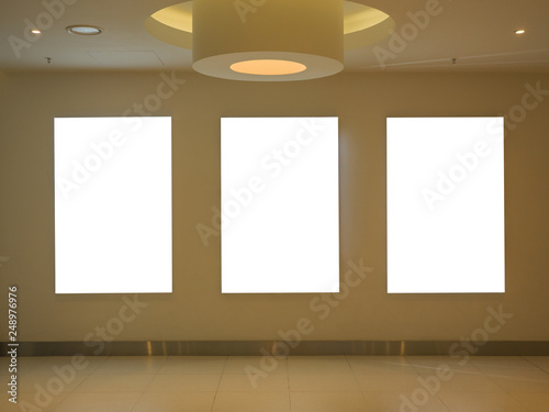 Digital media luxury blank white screen modern panel, signboard for advertisement design in a shopping centre, hotel, airport, gallery. Mockup, mock-up, mock up.