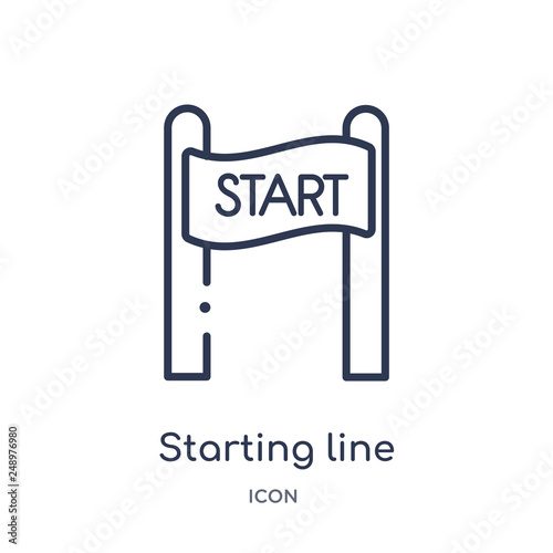 starting icon from sports and competition outline collection. Thin line starting icon isolated on white background.