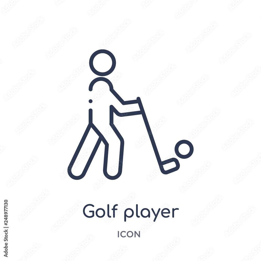 golf player icon from sports outline collection. Thin line golf player icon isolated on white background. golf player icon from sports outline collection. Thin line golf player icon isolated on white background.