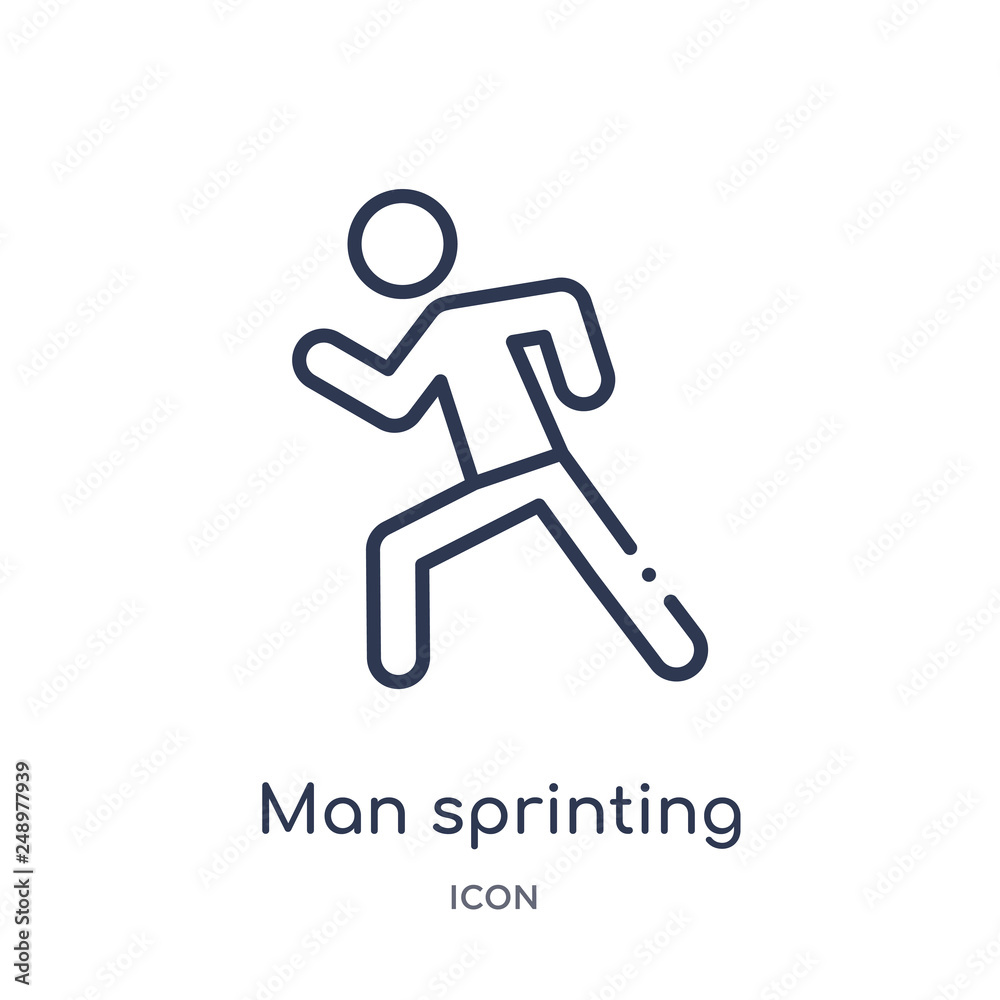 man sprinting icon from sports outline collection. Thin line man sprinting icon isolated on white background. man sprinting icon from sports outline collection. Thin line man sprinting icon isolated on white background.