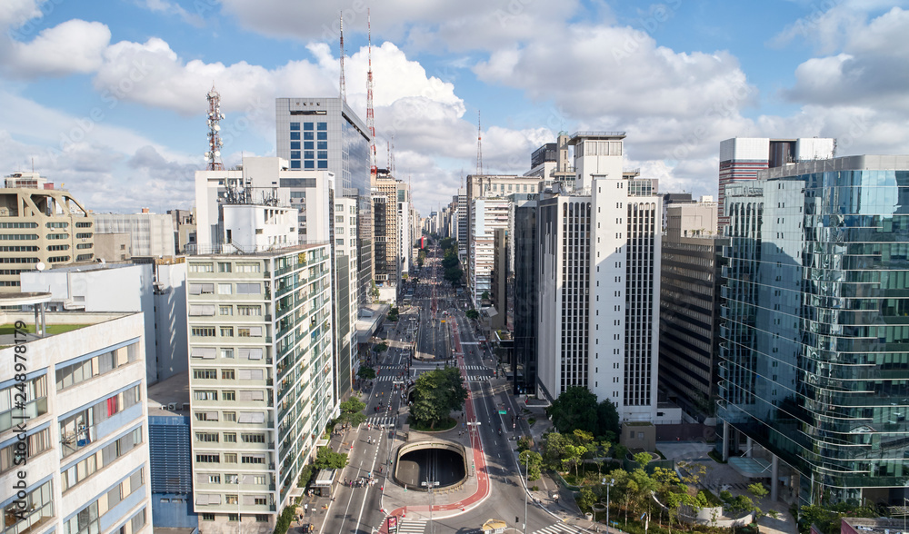 Paulista Avenue - São Paulo, Brasil. Stock Photo