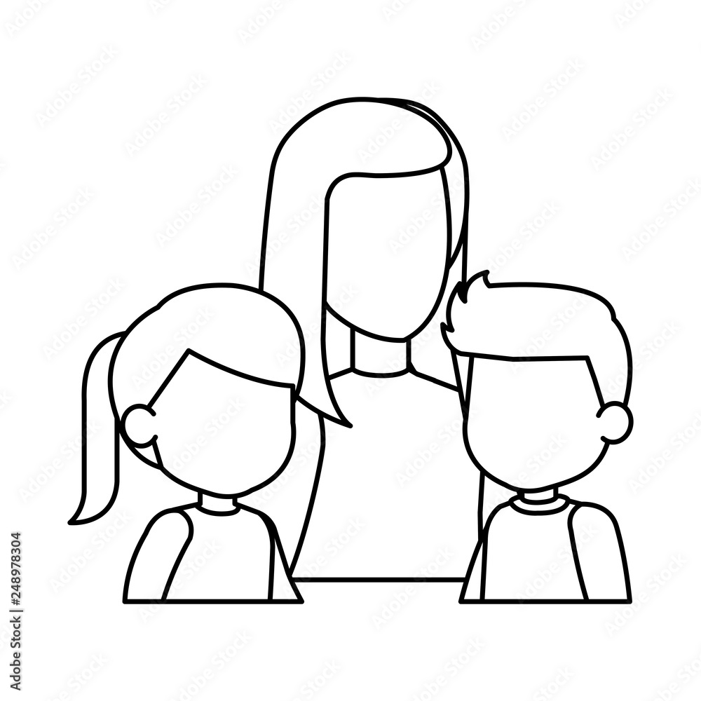 mother with daughter and son characters mother with daughter and son characters