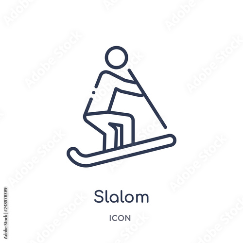 slalom icon from sports outline collection. Thin line slalom icon isolated on white background.