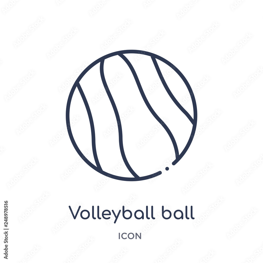 volleyball ball icon from sports outline collection. Thin line volleyball ball icon isolated on white background.