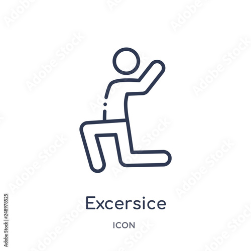 excersice icon from sports outline collection. Thin line excersice icon isolated on white background.