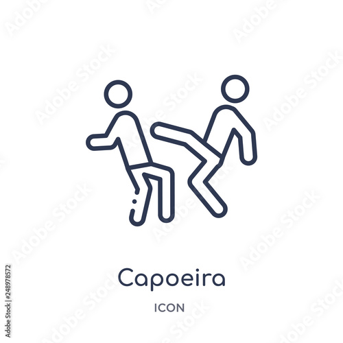 capoeira icon from sports outline collection. Thin line capoeira icon isolated on white background.