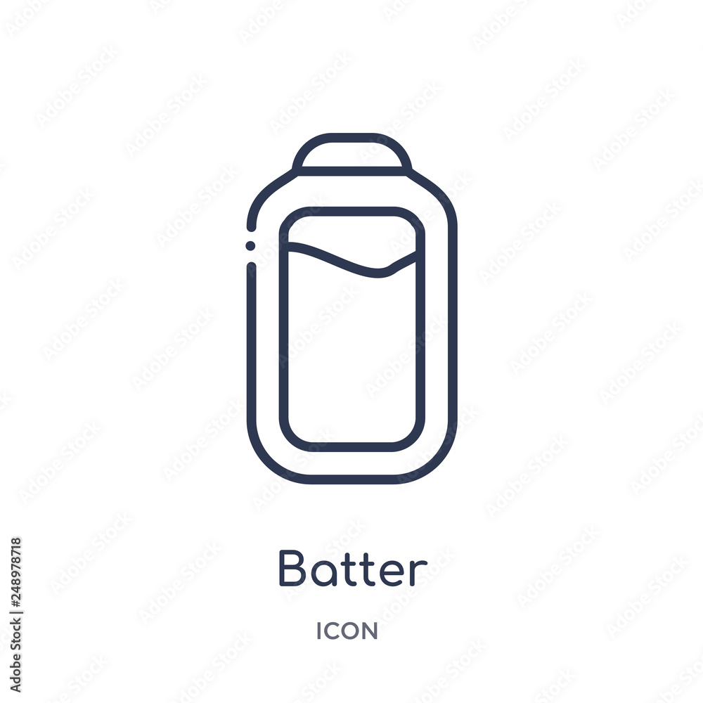 batter icon from sports outline collection. Thin line batter icon isolated on white background. batter icon from sports outline collection. Thin line batter icon isolated on white background.