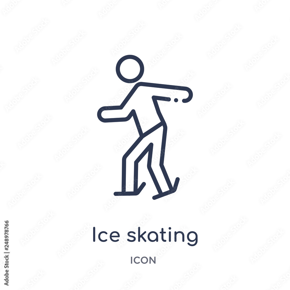 ice skating icon from sports outline collection. Thin line ice skating icon isolated on white background. ice skating icon from sports outline collection. Thin line ice skating icon isolated on white background.