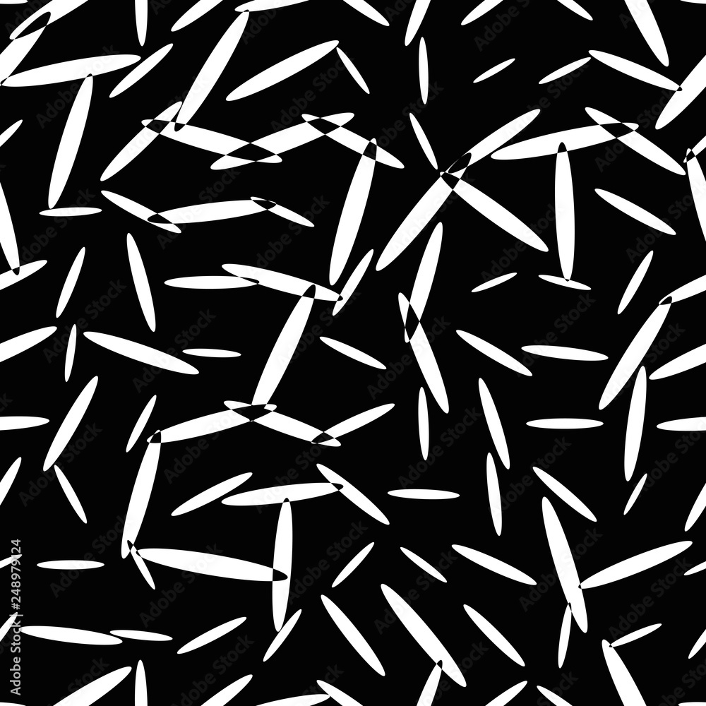 Messy ovals on black background. Festive seamless pattern with round shapes. Dotted texture for wrapping paper, web. Vector illustration. Messy ovals on black background. Festive seamless pattern with round shapes. Dotted texture for wrapping paper, web. Vector illustration.