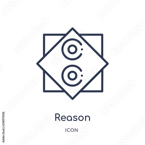 reason icon from signs outline collection. Thin line reason icon isolated on white background.