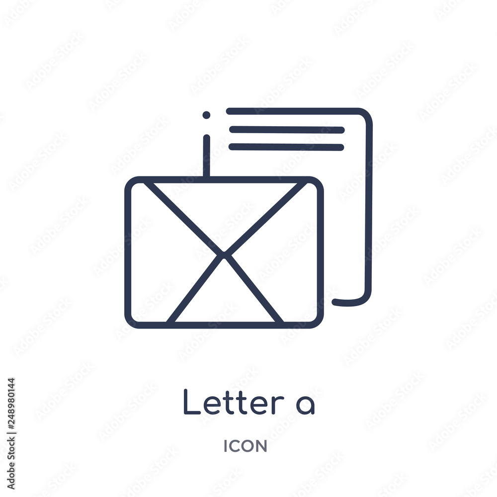 letter a icon from signs outline collection. Thin line letter a icon isolated on white background. letter a icon from signs outline collection. Thin line letter a icon isolated on white background.