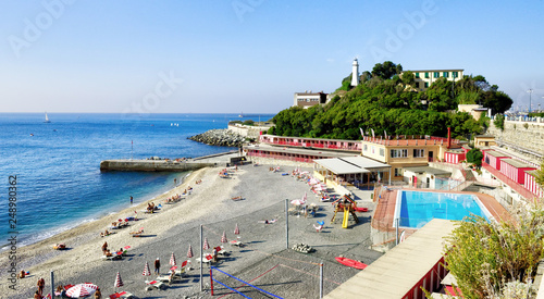 Coast Views of Genoa city, Italy, Trabel Europe © belyay