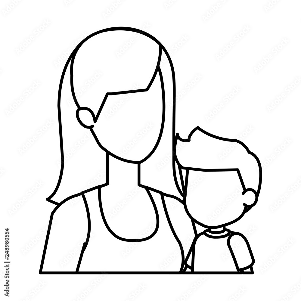 mother with son characters
