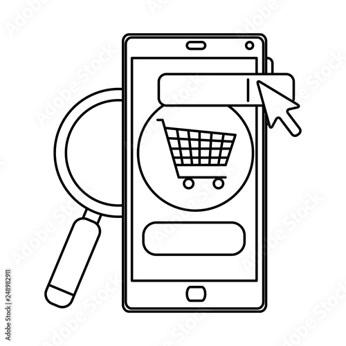 smartphone with shopping cart