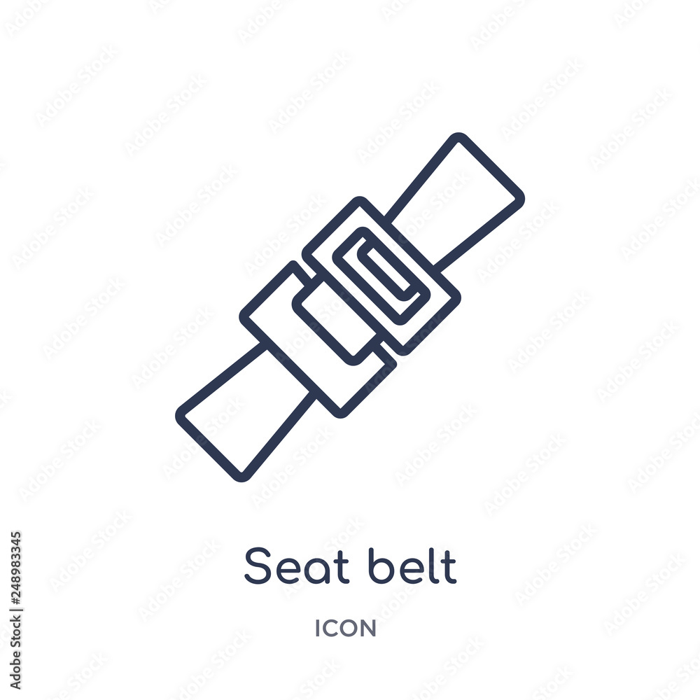 seat belt icon from security outline collection. Thin line seat belt icon isolated on white background. seat belt icon from security outline collection. Thin line seat belt icon isolated on white background.