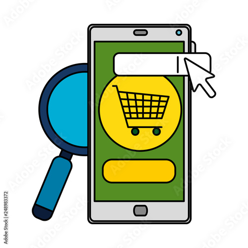 smartphone with shopping cart