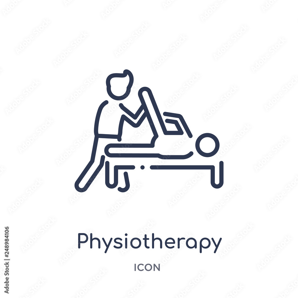physiotherapy icon from people outline collection. Thin line physiotherapy icon isolated on white background.