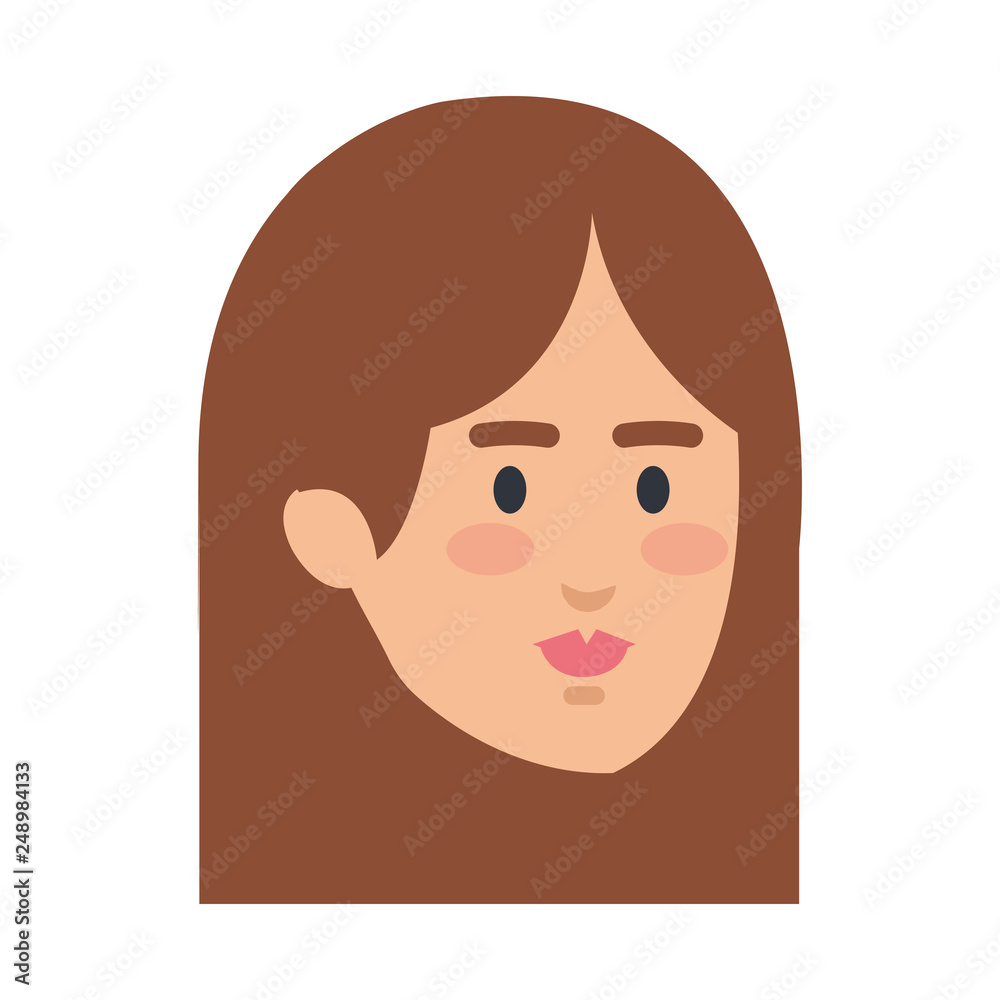 beautiful and young woman head character