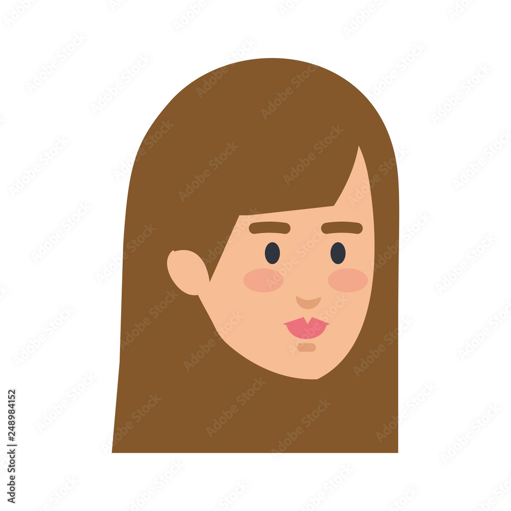 beautiful and young woman head character beautiful and young woman head character