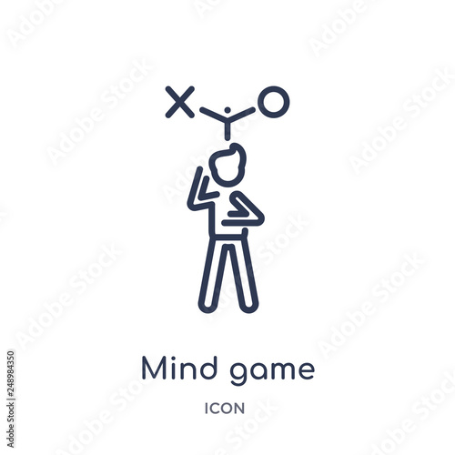 mind game icon from people outline collection. Thin line mind game icon isolated on white background.