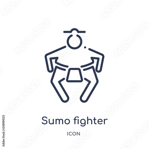 sumo fighter icon from people outline collection. Thin line sumo fighter icon isolated on white background.