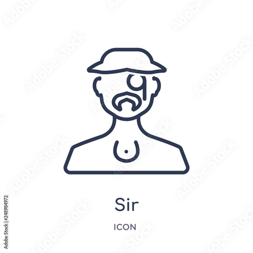 sir icon from people outline collection. Thin line sir icon isolated on white background.