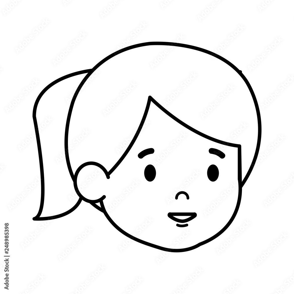 beautiful little girl head character beautiful little girl head character