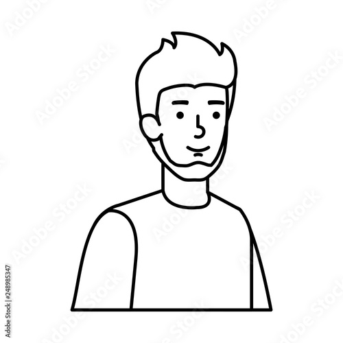 Wallpaper Mural young and casual man with beard character Torontodigital.ca