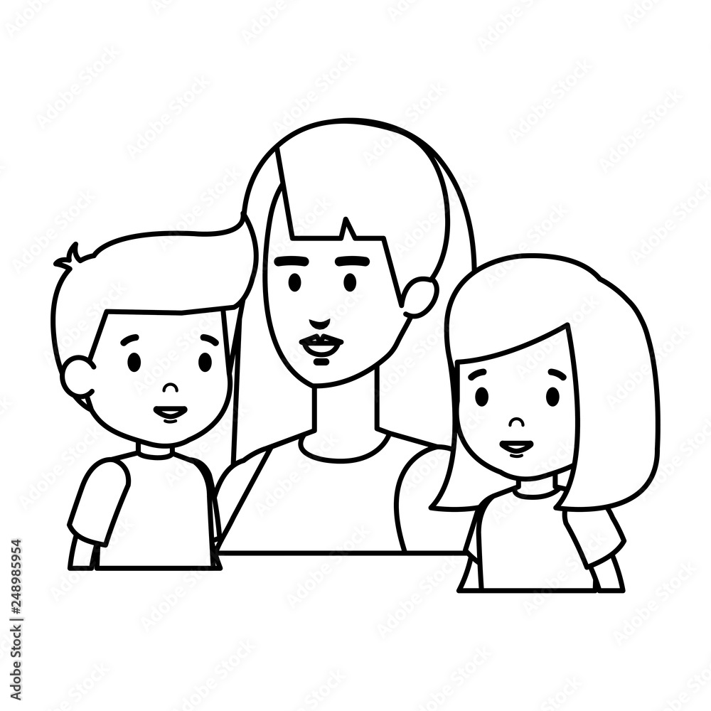 mother with daughter and son characters mother with daughter and son characters