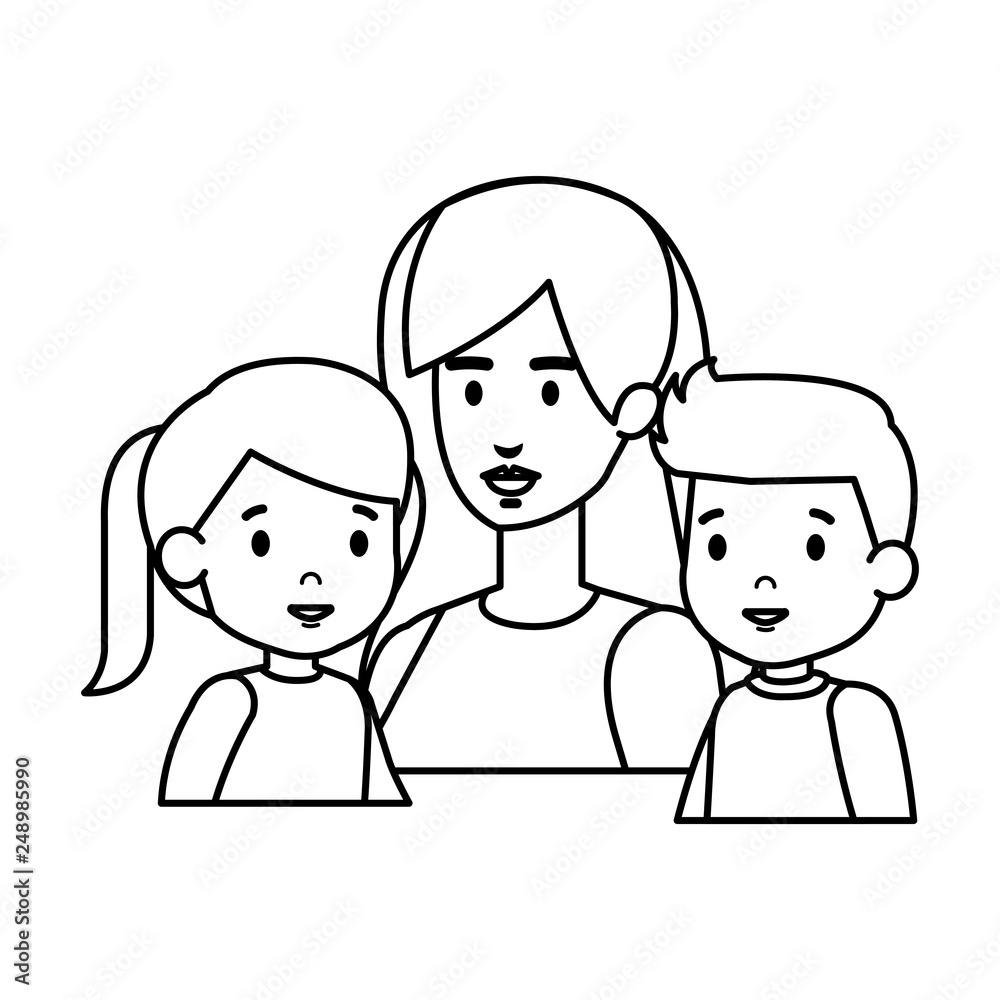 mother with daughter and son characters mother with daughter and son characters