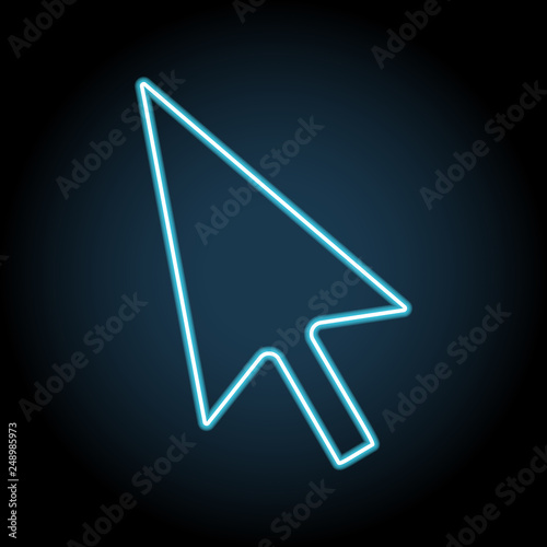 cursor neon icon. Simple thin line, outline vector of web, minimalistic icons for UI and UX, website or mobile application
