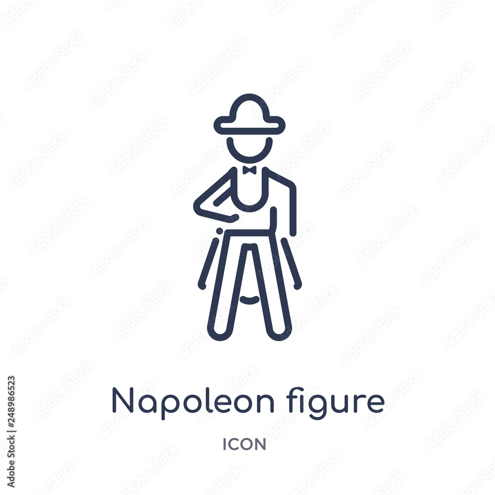 napoleon figure icon from people outline collection. Thin line napoleon figure icon isolated on white background.