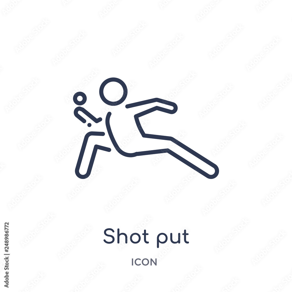 shot put icon from people outline collection. Thin line shot put icon isolated on white background. shot put icon from people outline collection. Thin line shot put icon isolated on white background.