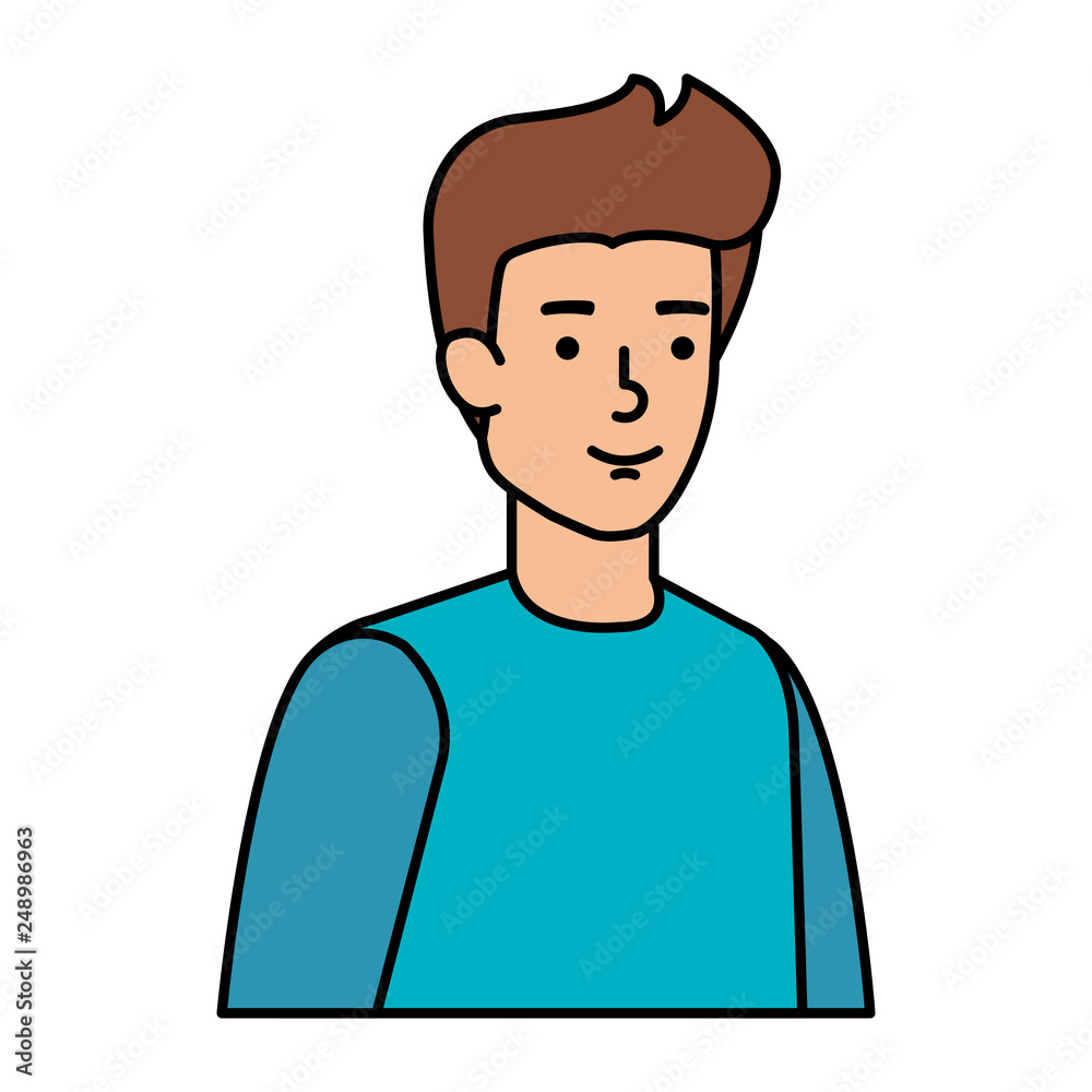 young and casual man character young and casual man character
