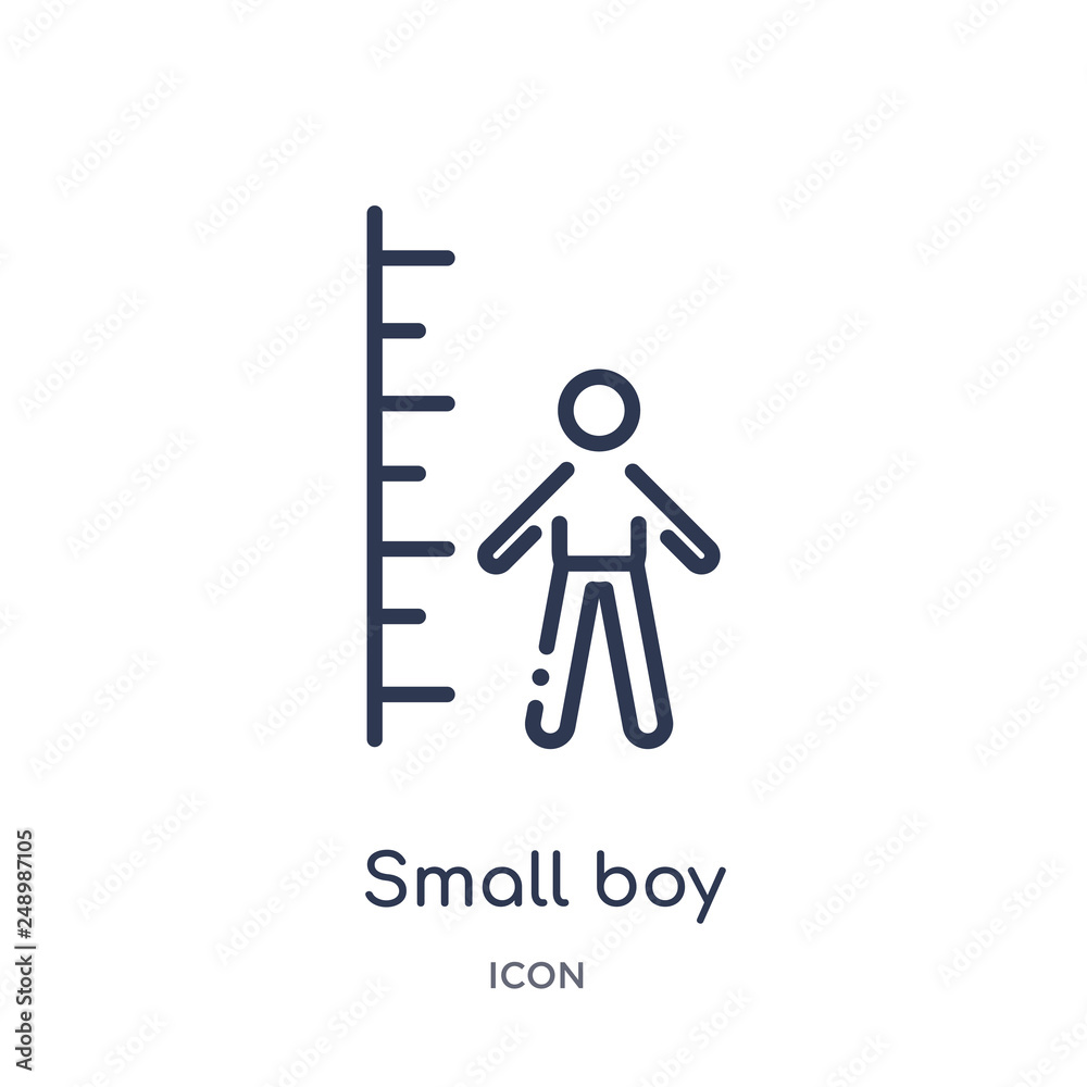small boy icon from people outline collection. Thin line small boy icon isolated on white background. small boy icon from people outline collection. Thin line small boy icon isolated on white background.