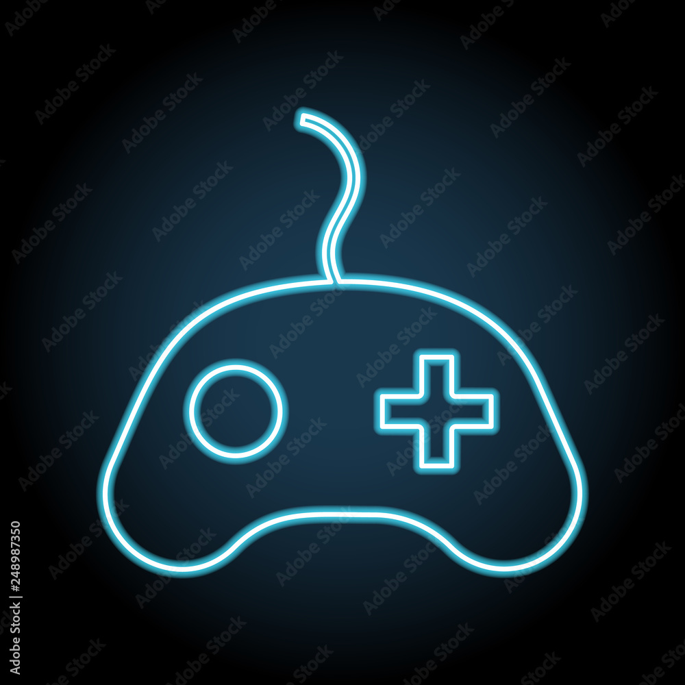joystick neon icon. Simple thin line, outline vector of web, minimalistic icons for UI and UX, website or mobile application joystick neon icon. Simple thin line, outline vector of web, minimalistic icons for UI and UX, website or mobile application