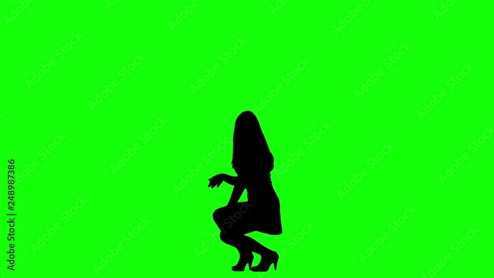 Girl in a Dress Dancing Sensually Silhouette Girl in a Dress Dancing Sensually Silhouette