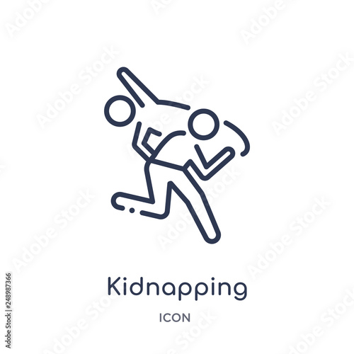 kidnapping icon from people outline collection. Thin line kidnapping icon isolated on white background.