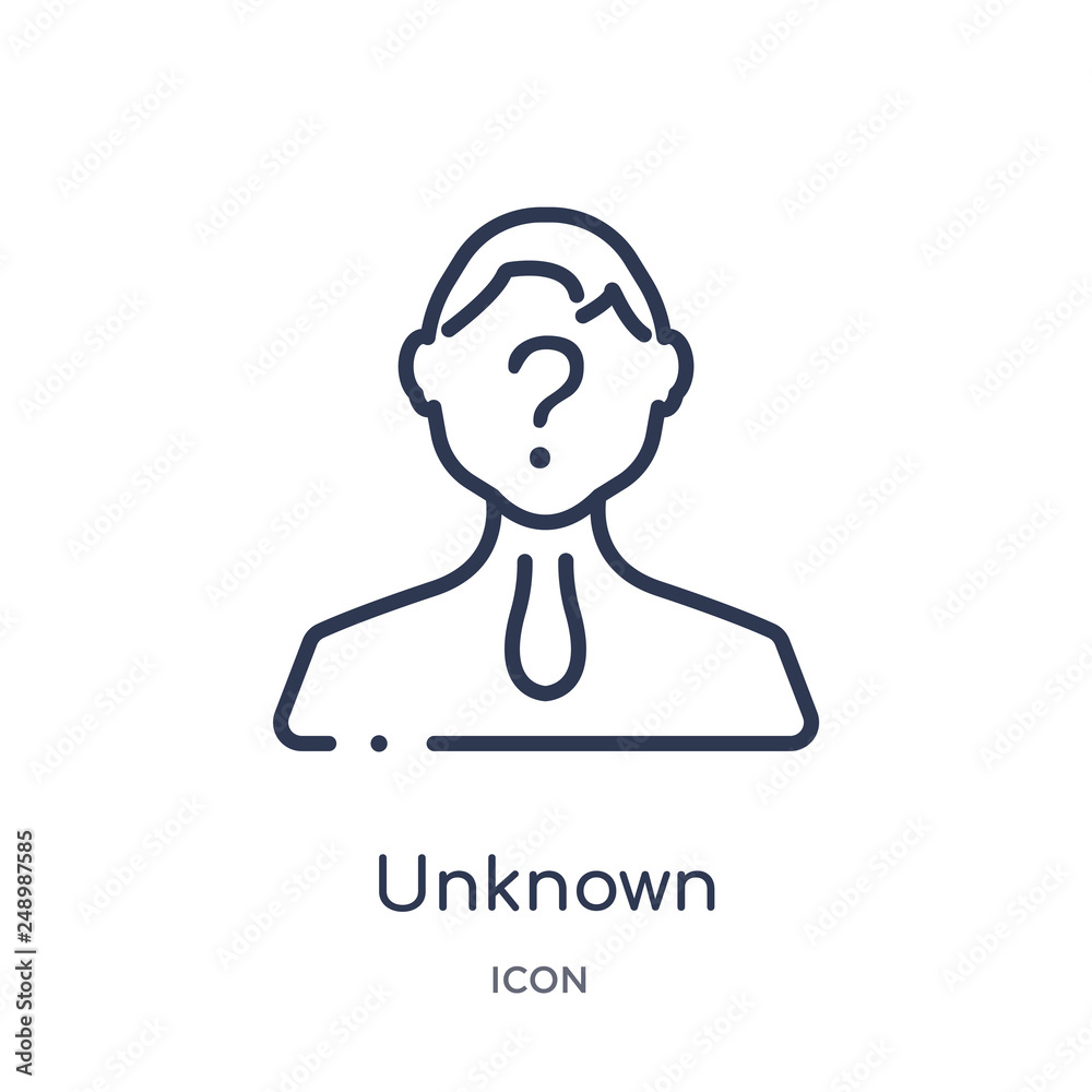 unknown icon from people outline collection. Thin line unknown icon isolated on white background. unknown icon from people outline collection. Thin line unknown icon isolated on white background.