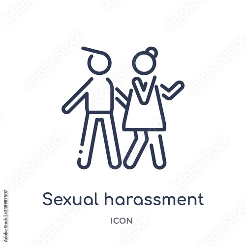 sexual harassment icon from people outline collection. Thin line sexual harassment icon isolated on white background.