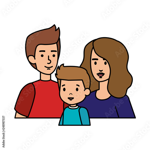 parents couple with son characters