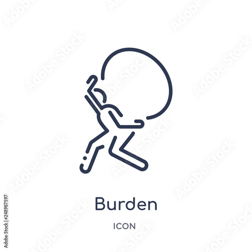 burden icon from people outline collection. Thin line burden icon isolated on white background.